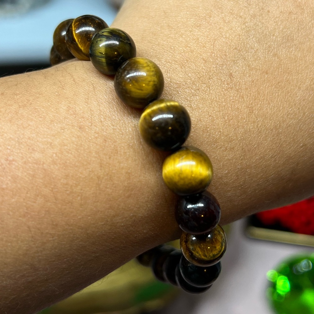 Grade AAAA Natural Tiger Eye Stone Bead Bracelet